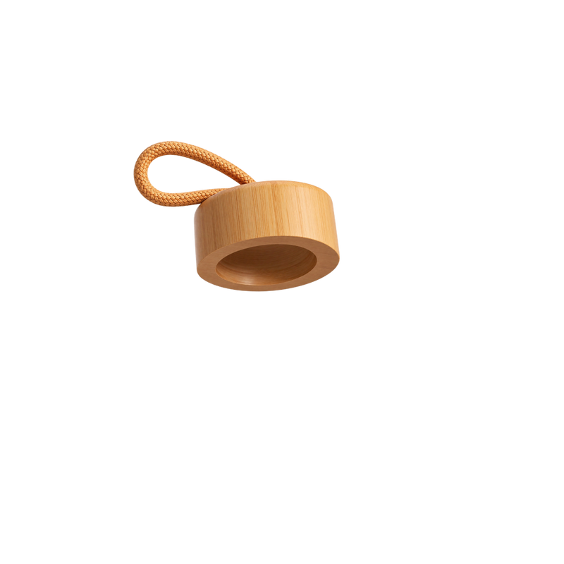 Bamboo lid and braided carry loop